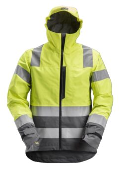 1330 Chaqueta impermeable de alta visibilidad clase 3 AllroundWork amarilla/ gris acero