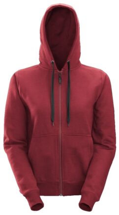 2806 Sudadera mujer con capucha y cremallera completa roja