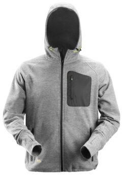 8041 Sudadera con capucha y forro polar Flexiwork Gris / Negro