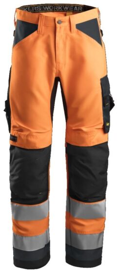 6331 Pantalón AllroundWork Alta Visibilidad CL2 Naranja / Gris acero