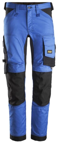 6341 Pantalones largos de trabajo elásticos AllroundWork Slim Fit color azul verdadero/ negro