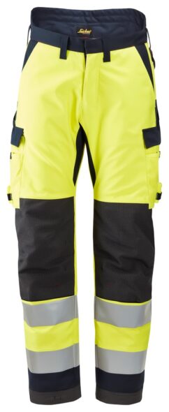 6663 Pantalones largos de trabajo aislantes 37.5® de alta visibiidad clase 2 ProtecWork amarillo-azul marino