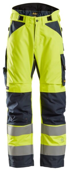 6639 Pantalones largos de trabajo aislantes 37.5® de alta visibiidad clase 2 AllroundWork amarillo/ azul marino
