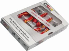 Juego de alicate universal de 180, alicate corte diagonal de 160 y alicate boca semiredonda recta de 205 Serie 49 VDE