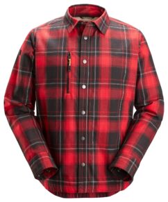 8522 Camisa aislante AllroundWork rojo-negro