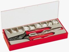 Estuche alicates prensa terminales + terminales