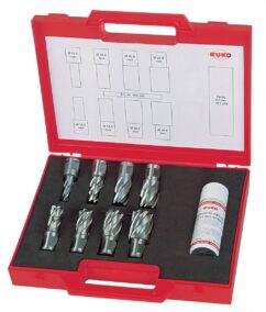 Juego de 8 brocas huecas HSS vástago Weldon