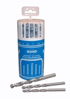 Juego de brocas helicoidales HSS rectificadas en bote cilíndrico