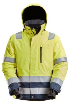 1132 Chaqueta con aislamiento 37.5® impermeable de alta visibilidad clase 3 amarillo/ azul marino