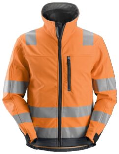 1230 Chaqueta Softshell de alta visibilidad clase 3 AllroundWork naranja/ gris acero