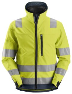 1230 Chaqueta SoftShell AllroundWork alta visibilidad clase 3 amarillo/ azul marino
