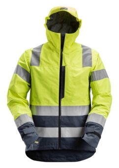 1330 Chaqueta impermeable de alta visibilidad clase 3 AllroundWork amarillo/ azul marino