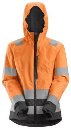 1347 Chaqueta impermeable de alta visibilidad para mujer clase 2/3 AllroundWork naranja-gris acero