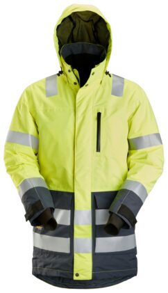 1830 Parka impermeable de alta visibilidad clase 3 AllroundWork amarillo/ gris acero