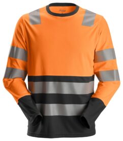 2433 Camiseta de manga larga de alta visibilidad clase 2 naranja-negro