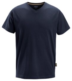 2512 Camiseta de manga corta con cuello en V azul marino