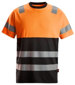 2535 Camiseta de manga corta de alta visibilidad clase 1 negro-naranja