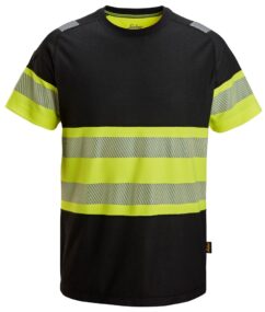 2538 Camiseta de manga corta de alta visibilidad clase 1 negro-amarillo