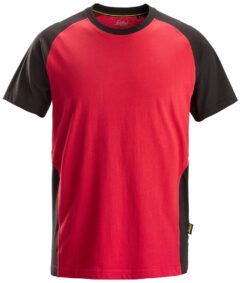 2550 Camiseta de manga corta bicolor rojo-negro