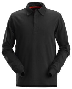 2612 Polo manga larga de rugby AllroundWork Negro