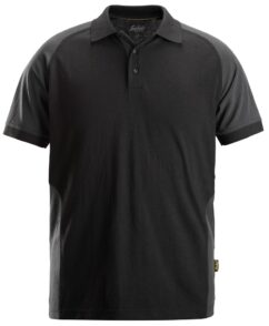 2750 Polo de manga corta bicolor negro-gris acero