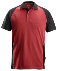 2750 Polo de manga corta bicolor rojo-negro