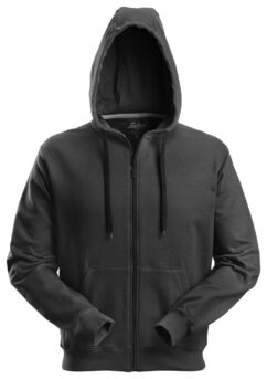 2801 Sudadera clásica con capucha y cremallera completa negra