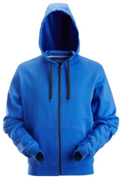 2801 Sudadera clásica con capucha y cremallera completa azul verdadero