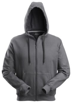 2801 Sudadera clásica con capucha y cremallera completa gris acero