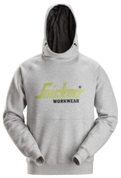 2845 Sudaderas con capucha y logo color gris jaspeado