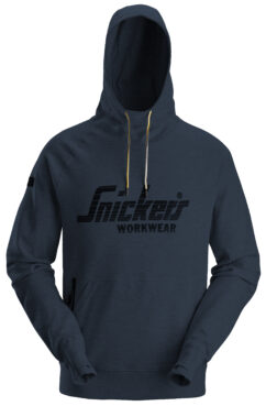 2894 Sudadera con capucha y logo azul marino jaspeado