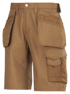 3014 Pantalones cortos de trabajo con bolsillos flotantes Canvas+ marron