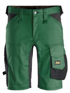 6143 Pantalones cortos de trabajo elásticos Slim Fit AllroundWork verde forestal/ negro
