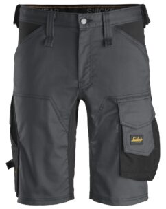 6143 Pantalones cortos de trabajo elásticos Slim Fit AllroundWork gris acero/ negro