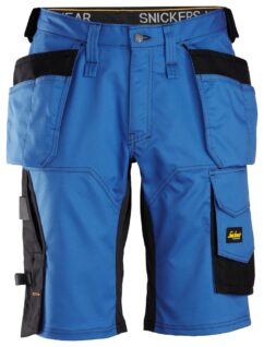 6151 Pantalones cortos de trabajo elásticos de ajuste holgado AllroundWork con bolsillos flotantes azul verdadero/ negro