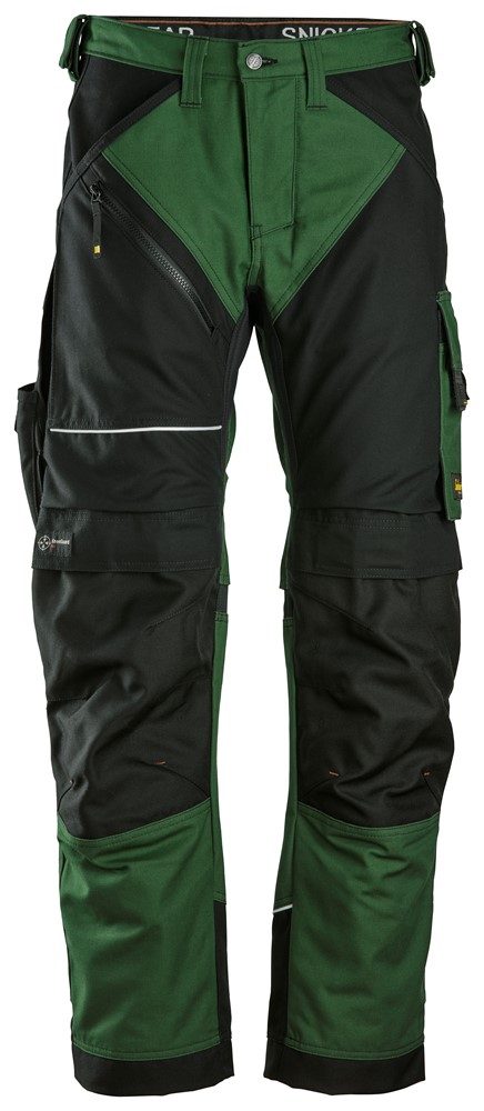 6314 Pantalones largos de trabajo Canvas+ RuffWork verde forestal-negro