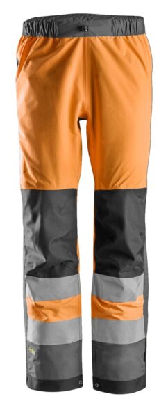 6530 Pantalones largos de trabajo impermeables Waterproof Shell de alta visibilidad clase 2 AllroundWork naranja/ gris acero