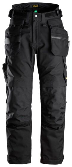 6580 Pantalones largos de trabajo FlexiWork negros con GORETEX® 37.5® y bolsillos flotantes