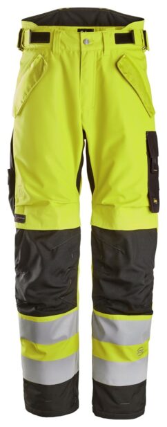 6630 Pantalones largos de trabajo impermeables de alta visibilidad clase 2 acolchados con doble capa 37.5® amarillo / negro