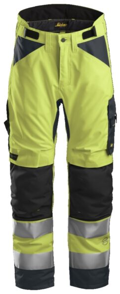 6639 Pantalones largos de trabajo aislantes 37.5® de alta visibiidad clase 2 AllroundWork  amarillo/ gris acero