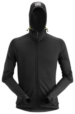 8002 Chaqueta con capucha de forro polar elástico Polartec® Power Stretch® 2.0 FlexiWork negro