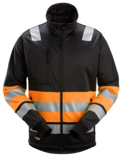 8034 Chaqueta con cremallera completa de alta visibilidad clase 1 negro-naranja