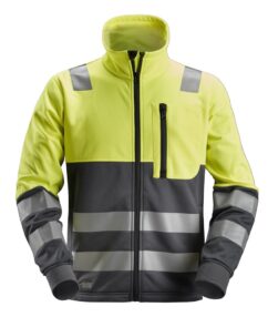 8035 Chaqueta con cremallera completa de alta visibilidad clase 2 amarillo-gris acero