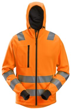 8039 Sudadera con capucha y cremallera completa de alta visibilidad clase 2/3 naranja