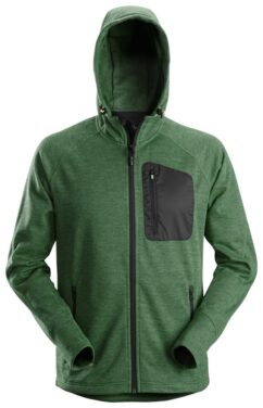 8041 Sudadera con capucha y forro polar Flexiwork verde forestal-negro