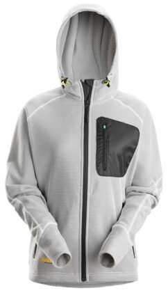 8047 Sudadera con capucha para mujer FlexiWork blanco-negro