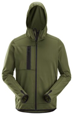 8058 Sudadera con capucha y cremallera completa AllroundWork verde kaki