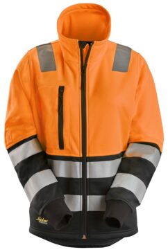 8073 Chaqueta con cremallera completa de alta visibilidad clase 2 para mujer naranja-negro