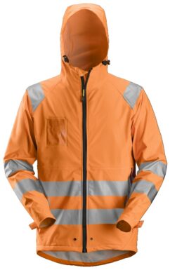 8233 Chaqueta impermeable PU de alta visibilidad clase 3 naranja