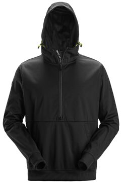 8400 Chaqueta cortavientos elástica FlexiWork negro con capucha y media cremallera